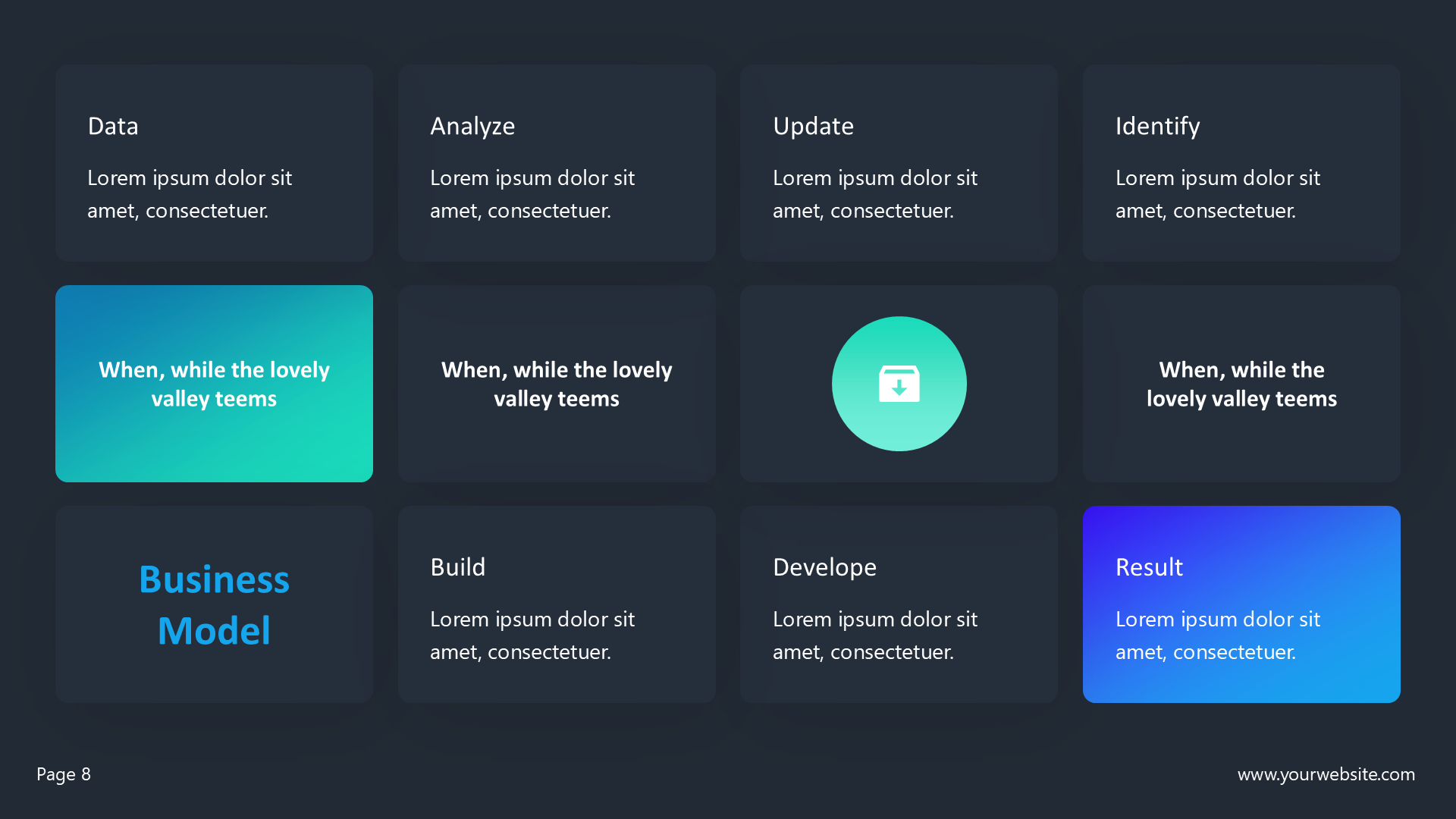 (dark) Business Model slide 8